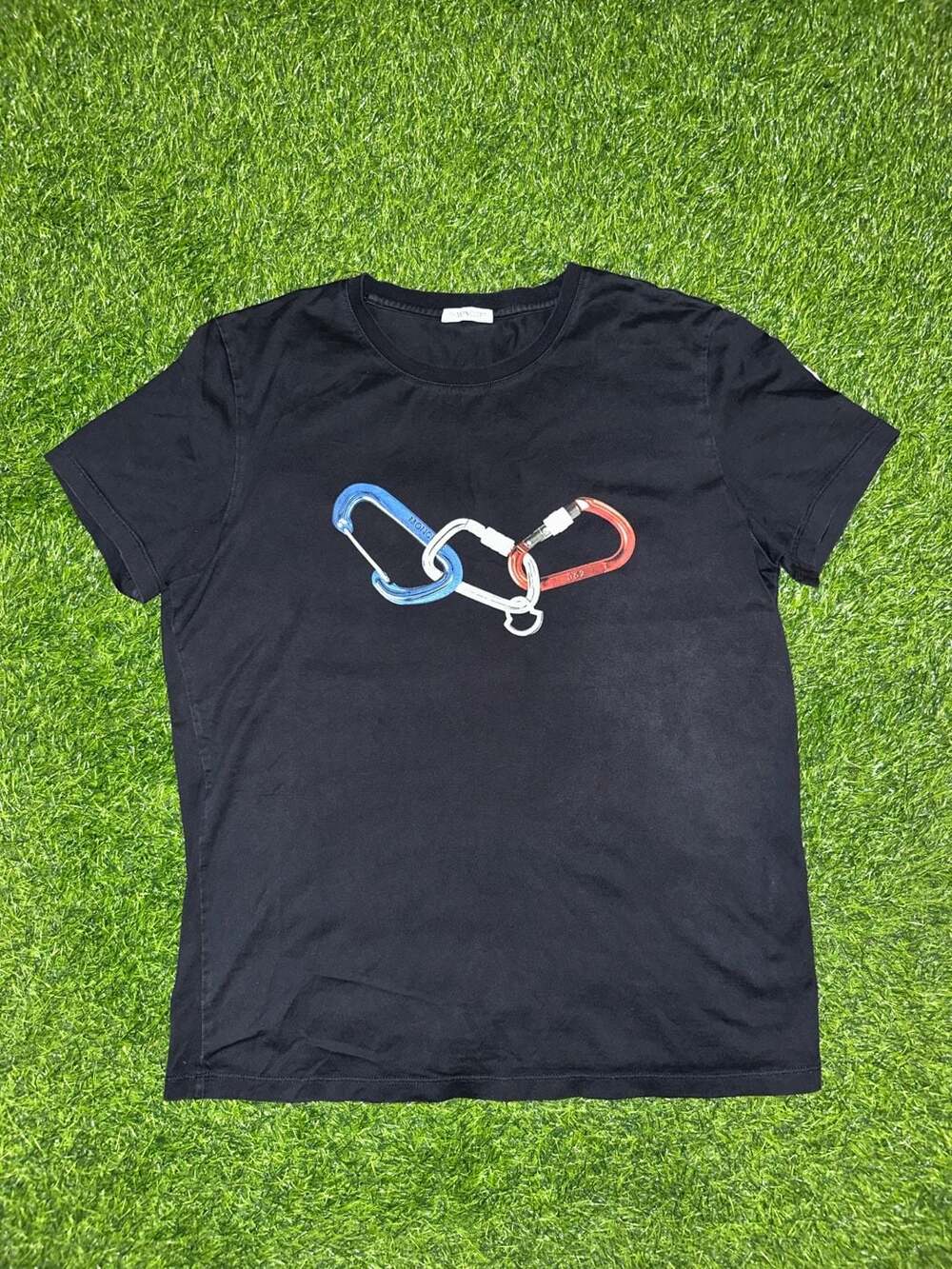 Moncler Carabiner Graphic T-Shirt Navy Blue